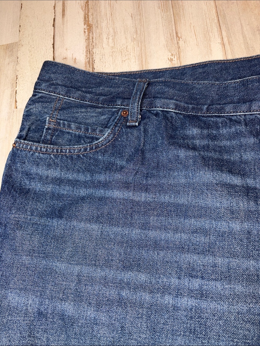 Old Navy High-Rise Slouchy Straight Blue Denim Cutoff Shorts Plus Size 26 - Picture 8 of 16